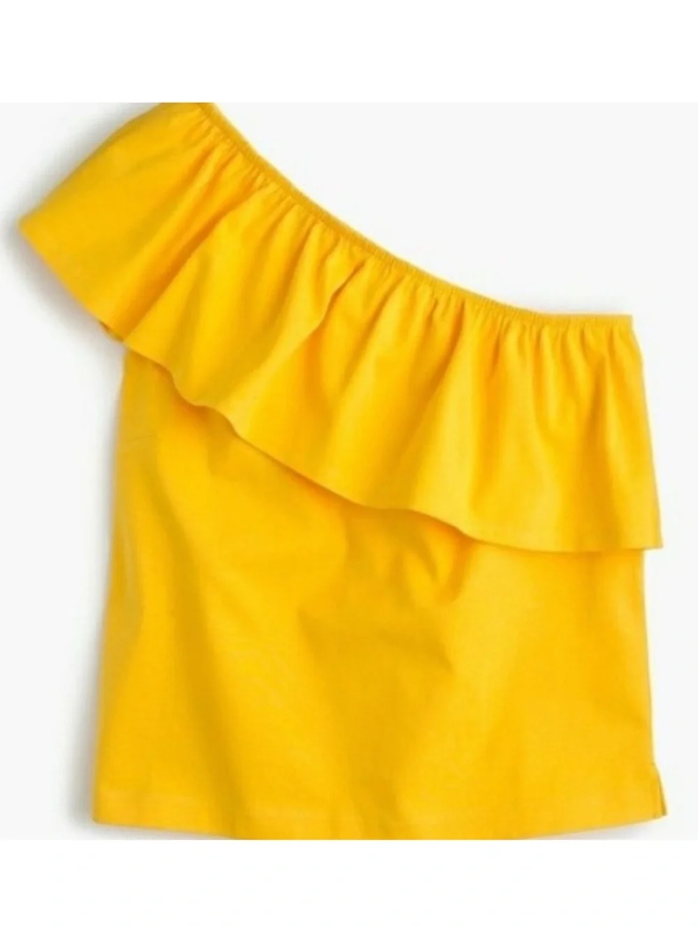 J. CREW one-shoulder ruffled 100% cotton top